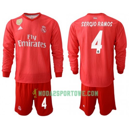 Koszulka Real Madryt Sergio Ramos 4 Dziecięcy Trzeci Stroje Piłkarskie 2018/19 Długi Rękaw